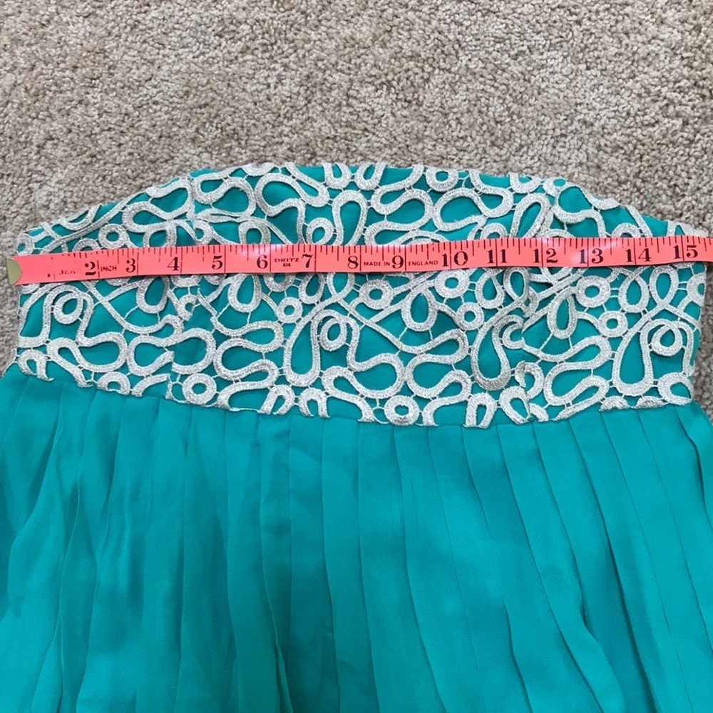 LILLY PULITZER Size 4 silk Jillie strapless dress - Picture 6 of 8